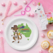 Happy Australia Day Kangaroo Koala Pappteller (Party)