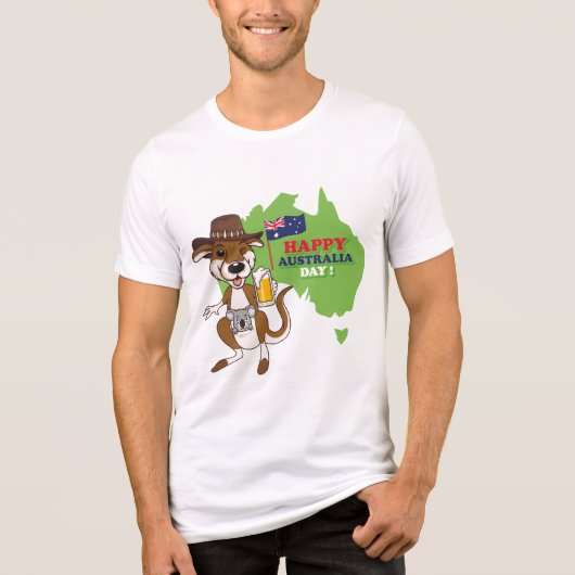 Happy Australia Day Kangaroo Koala Tri-Blend Shirt (Vorderseite)