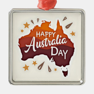 Happy Australia Day Ornament Aus Metall