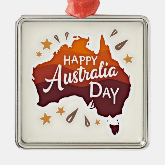 Happy Australia Day Ornament Aus Metall (Vorne)