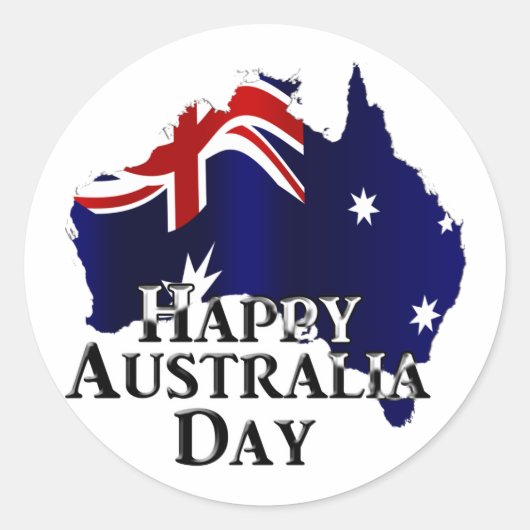 Happy Australia Day Runder Aufkleber (Vorderseite)