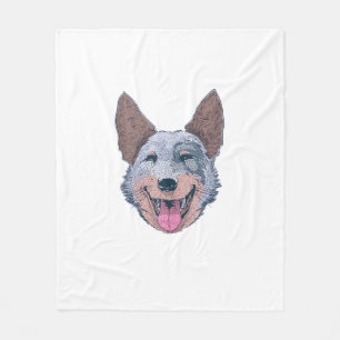 Happy Australian Cattle Dog Fleecedecke