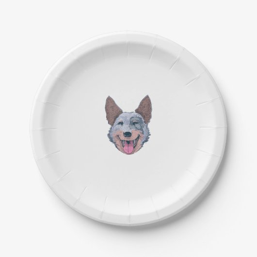 Happy Australian Cattle Dog Pappteller (Vorderseite)