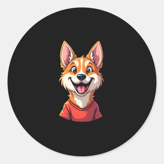 Happy Australian Cattle Dog Tank Runder Aufkleber (Vorderseite)