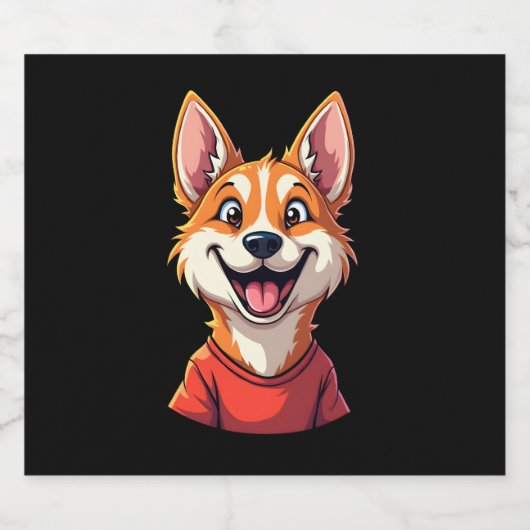 Happy Australian Cattle Dog Tank Schaumweinetikett (Einzelnes Label)