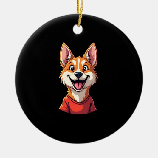 Happy Australian Cattle Dog Tank Top Keramik Ornament (Vorne)