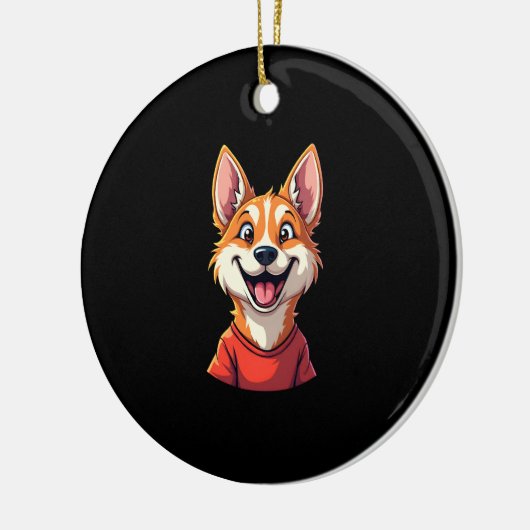 Happy Australian Cattle Dog Tank Top Keramik Ornament (Links)