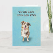 Happy Australian Shepherd Best Vater Father's Day Karte (Vorderseite)