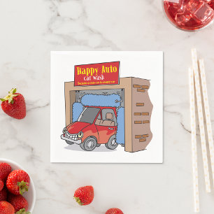 Happy Auto Car Wash Paper Napkins Serviette