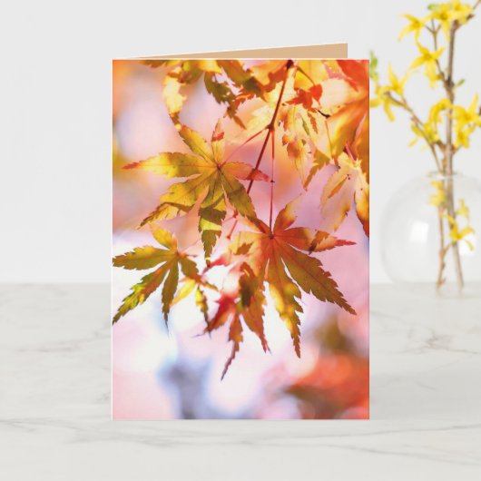 HAPPY AUTUMN FALL GREETING CARDS KARTE (Gelbe Blume)