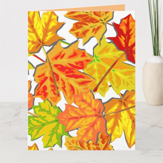 HAPPY AUTUMN HERBSTLAUB GREETING CARD KARTE (Vorderseite)