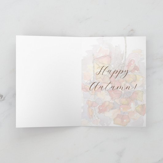 Happy Autumn Leaves Tree Branch Herbstfarben Karte (Innenseite)