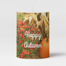 Happy Autumn Pillar Candle