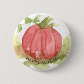Happy Autumn Pink Pumpkin Halloween Button (Vorderseite)