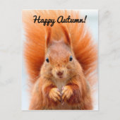 Happy Autumn Squirrel Postkarte (Vorderseite)