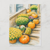 Happy Autumn Thanksgiving Pumpkin Postcard Postkarte (Vorderseite)