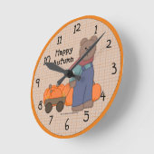 Happy Autumn Wall Clock Runde Wanduhr (Winkel)