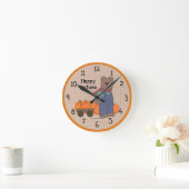 Happy Autumn Wall Clock Runde Wanduhr (Zuhause)