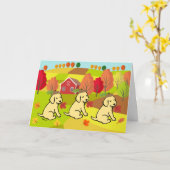 Happy Autumn Yellow Labrador Retriever Lächeln Karte (Gelbe Blume)