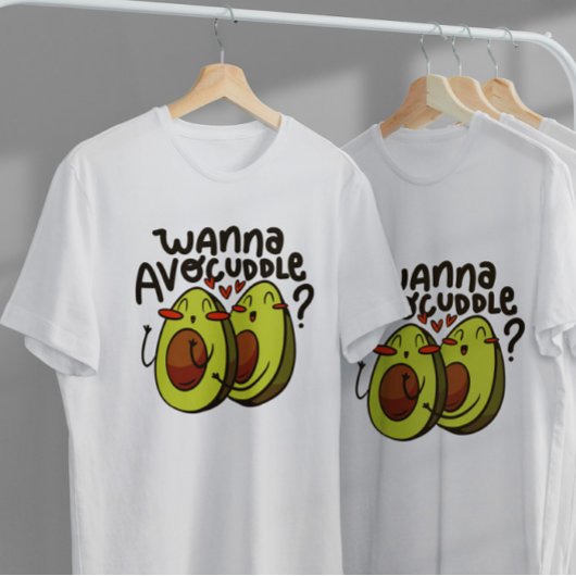 Happy Avocado Cartoon Food T-Shirt