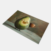 Happy Avocado Einen Cup der Tee geniessen Fußmatte (Schrägansicht)