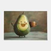 Happy Avocado Einen Cup der Tee geniessen Fußmatte (Vorderseite)
