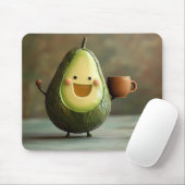 Happy Avocado Einen Cup der Tee geniessen Mousepad (Mit Mouse)