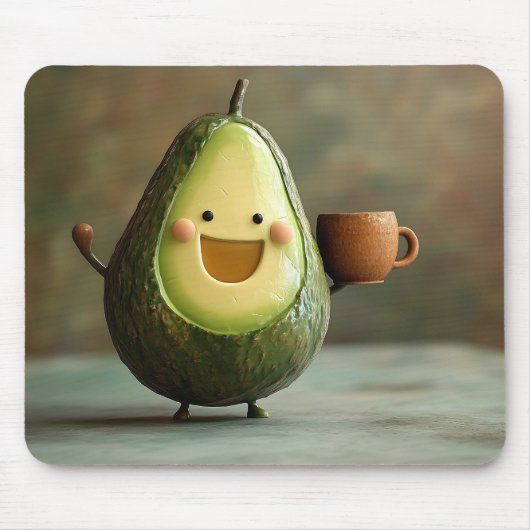 Happy Avocado Einen Cup der Tee geniessen Mousepad (Vorne)