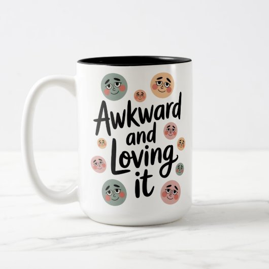 Happy Awkwardness Zweifarbige Tasse (Links)