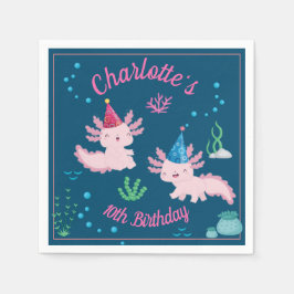 Happy Axolotl Birthday Party Serviette