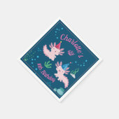 Happy Axolotl Birthday Party Serviette (Ecke)