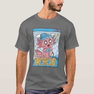 Happy Axolotl Gaming Vaporwave Ästhetik Kawaii Ga T-Shirt