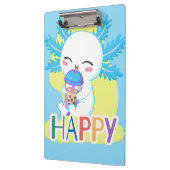 Happy Axolotl with Boba Tea – Cute Kawaii Bubble T Klemmbrett (Links)