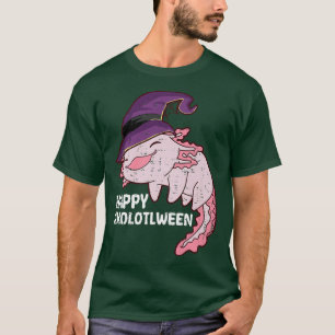 Happy Axolotlween Funny Axolotl Halloween Pumpkin T-Shirt