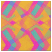 Happy Aztec Orange Pink Blue Pattern Fabric Stoff (Nahaufnahme)