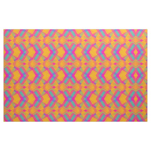 Happy Aztec Orange Pink Blue Pattern Fabric Stoff (Fat Quarter (45,7 x 55,9 cm))