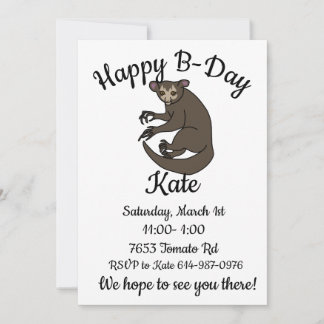 Happy B-day Aye aye Lemur Einladung