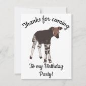 Happy B-day Baby Okapi Tier Dankeskarte (Vorderseite)