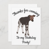 Happy B-day Baby Okapi Tier Dankeskarte (Vorne/Hinten)