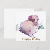 Happy B-day birthday puppy Feiertagskarte (Vorne/Hinten)