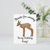 Happy B-day Fawn Dankeskarte (Stehend Vorderseite)
