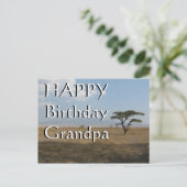 Happy B-day Grandpa Serengeti Plains Postkarte (Stehend Vorderseite)