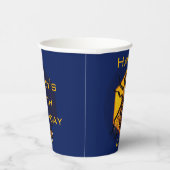 Happy B Day Honey Bee Cool Navy Imker Birthday Pappbecher (Rechts)