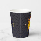 Happy B Day Honey Bees Black Yellow Funny Geburtst Pappbecher (Rechts)