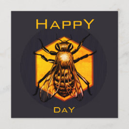 Happy B day Honey Bienen orange gelben Spaß Geburt Einladung