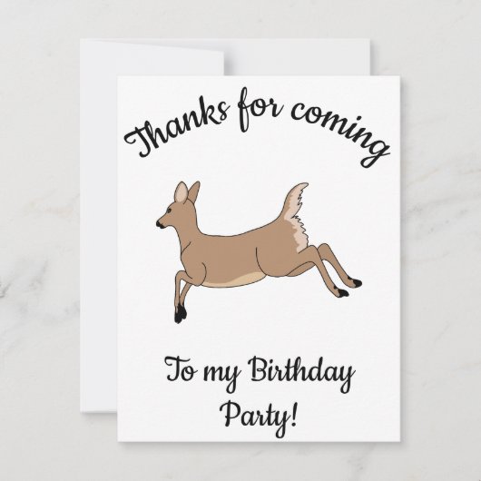 Happy B-day Leaping Deer Dankeskarte (Vorderseite)
