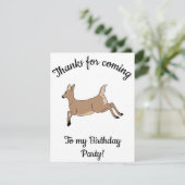 Happy B-day Leaping Deer Dankeskarte (Stehend Vorderseite)