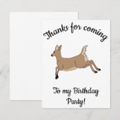 Happy B-day Leaping Deer Dankeskarte (Vorne/Hinten)