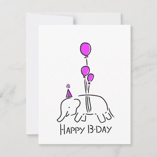 Happy b day olifant rose feiertagskarte (Vorderseite)