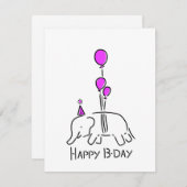 Happy b day olifant rose feiertagskarte (Vorne/Hinten)
